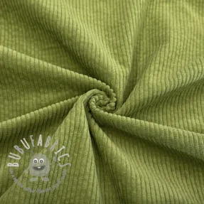 Velluto a coste 6W WASHED STRETCH green