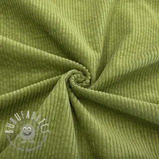 Velluto a coste 6W WASHED STRETCH green