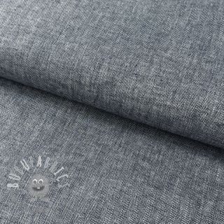Lino con cotone Fishbone navy
