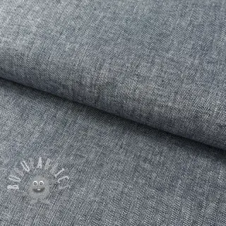 Lino con cotone Fishbone navy