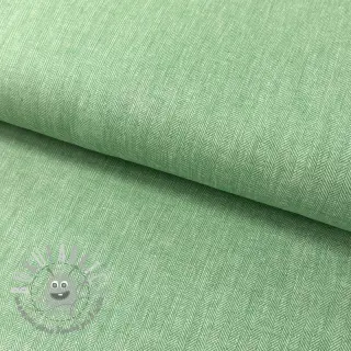 Lino con cotone Fishbone green
