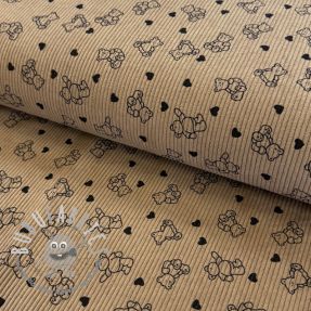 Velluto a coste STRETCH Teddy bears design B