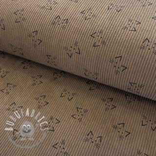 Velluto a coste STRETCH Cute animals design D