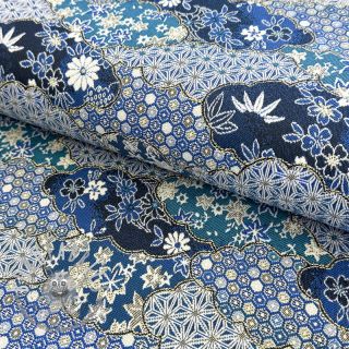 Tessuto decorativo jacquard Nuage allover bleu
