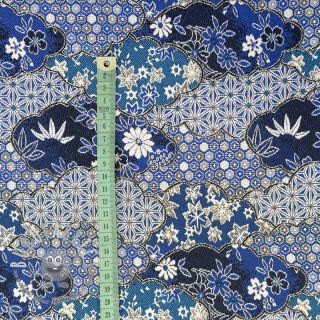 Tessuto decorativo jacquard Nuage allover bleu