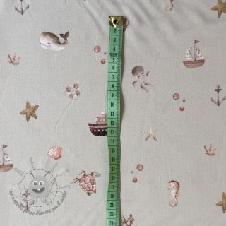 Tessuto di cotone Martime little friends digital print