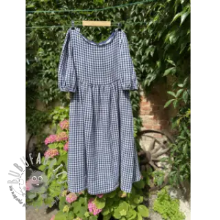 Mussola/Doppia garza Double sided CHECKS MINI navy