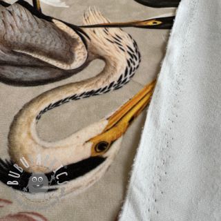 Tessuto decorativo VELVET Heron bird camel