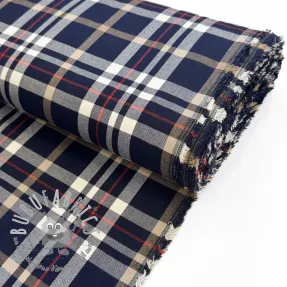 Tartan check navy/white/camel