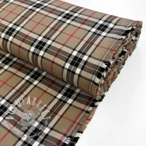 Tartan check camel