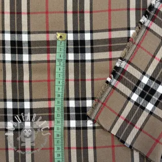 Tartan check camel