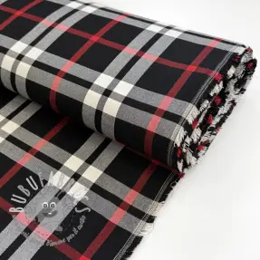 Tartan check black/white/red