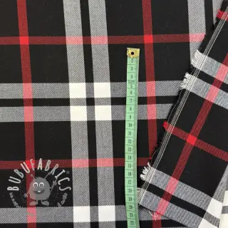 Tartan check black/white/red