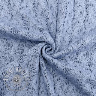Tessuti per maglioni Jacquard CABLE blue