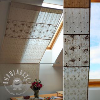 Viscosa con lino Embroidery Leaves natural