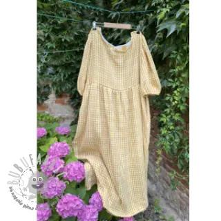Mussola/Doppia garza Double sided CHECKS MINI ochre
