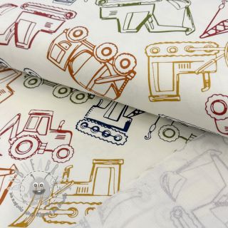 Felpa WORK VEHICLES off white digital print