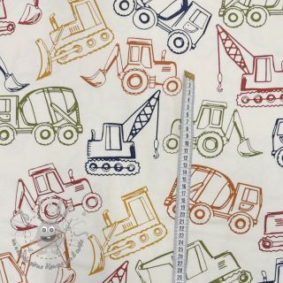Felpa WORK VEHICLES off white digital print