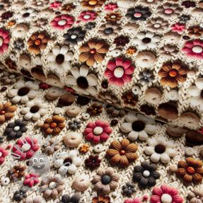 Jersey 3D Knitted Flowers design C digital print