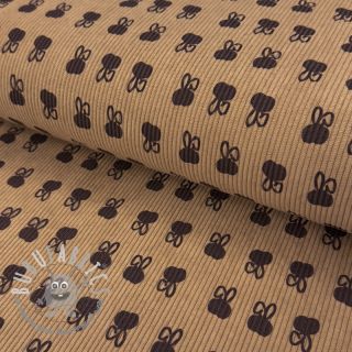 Velluto a coste STRETCH Small bunny design C