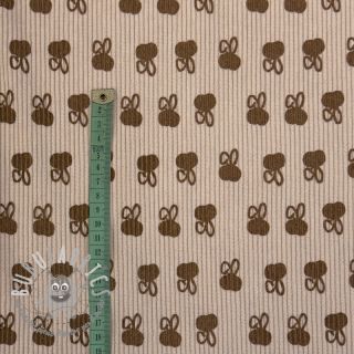 Velluto a coste STRETCH Small bunny design D