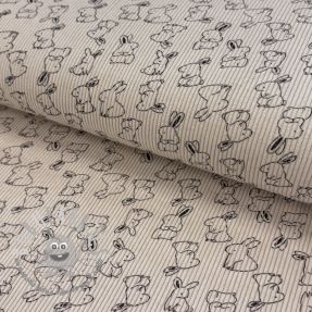 Velluto a coste STRETCH Small bunny design A