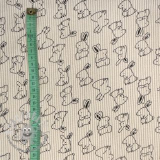 Velluto a coste STRETCH Small bunny design A