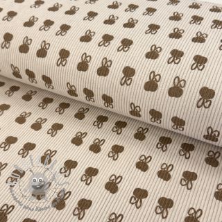 Velluto a coste STRETCH Small bunny design D