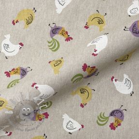 Tessuto decorativo Linenlook Rooster And Chick