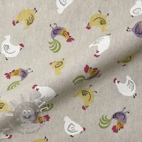Tessuto decorativo Linenlook Rooster And Chick