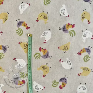 Tessuto decorativo Linenlook Rooster And Chick