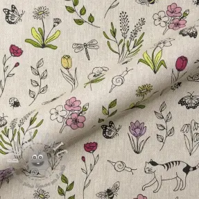 Tessuto decorativo Linenlook Spring Doodle Time