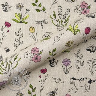 Tessuto decorativo Linenlook Spring Doodle Time