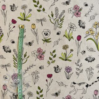 Tessuto decorativo Linenlook Spring Doodle Time