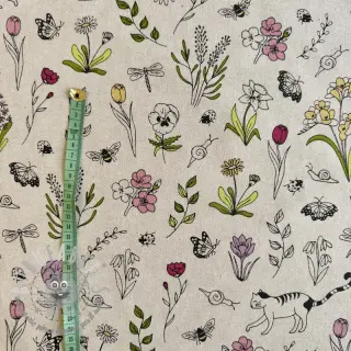 Tessuto decorativo Linenlook Spring Doodle Time