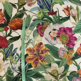 Tessuto decorativo premium Linenlook Flashy Floral Party digital print