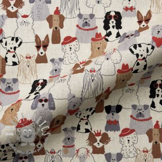 Tessuto decorativo Linenlook Dog Dress Up