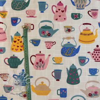 Tessuto decorativo premium Happy Teapot Party