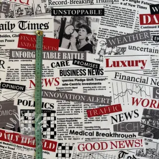 Tessuto decorativo premium Newspaper Headlines