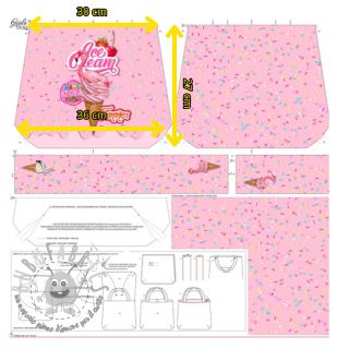 Tessuto decorativo KIDS BAG Pink dinner panel