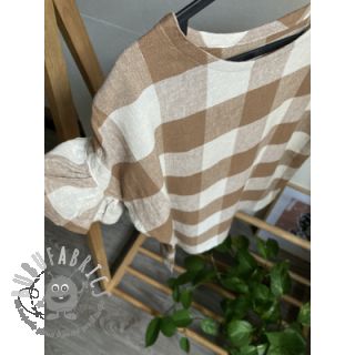 Viscosa con lino YARN DYED CHECK light brown