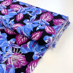 Viscosa RADIANCE Anabella leaves black digital print