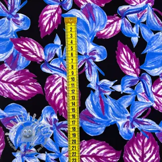 Viscosa RADIANCE Anabella leaves black digital print