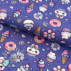 Jersey Sweet food lavender digital print