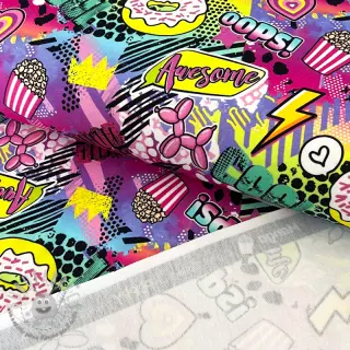 Felpa Manga fuchsia digital print