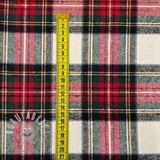 Tessuto di cotone YARN DYED CHECK BRUSHED Daniel ecru red