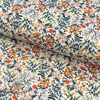 Mussola/Doppia garza Oldstyle flowers white digital print