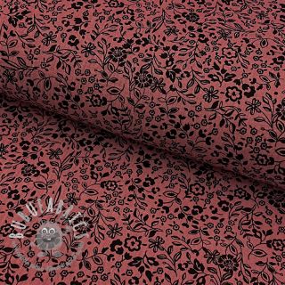 Mussola/Doppia garza Paisley flowers bordeaux