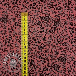 Mussola/Doppia garza Paisley flowers bordeaux