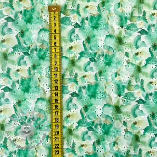 Tessuto di cotone EMBROIDERY Viola green digital print